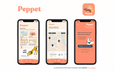 Peppet - Live with your pets app design flows pet pets ui ui design ux