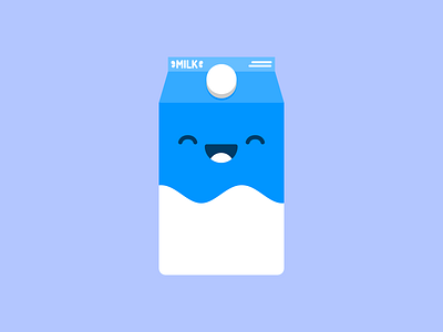 A Cheery Carton blue design flat icon illustration milk vector