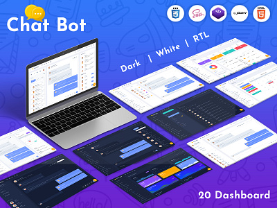 Chat Bot Responsive Bootstrap Admin Dashboard Template Web App admin dashboard template best dashboard bootstrap dashboard chat app html admin dashboard simple bootstrap admin template simple dashboard html template template admin bootstrap 4