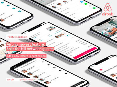 Airbnb newest feature: Split the bill between guests airbnb product design prototype uidesign uxui wireframing