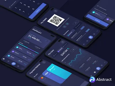 Abstract - Crytpcurrency wallet abstract app app design blue crypto exchange crypto wallet cryptocurrency dark mode dark ui e wallet financial financial app light blue purple ui user inteface ux venturit wallet