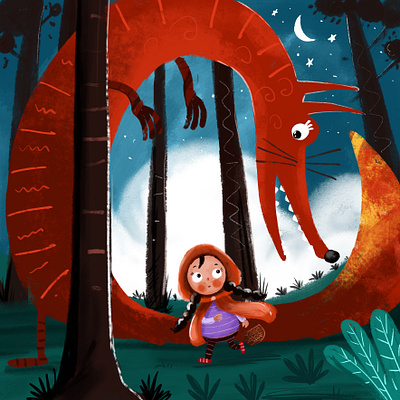 Red Riding Hood children books illustrations procreate app