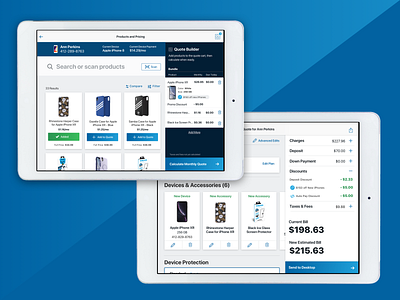 Cell Phone Sales Tools app design ipad mobile ui