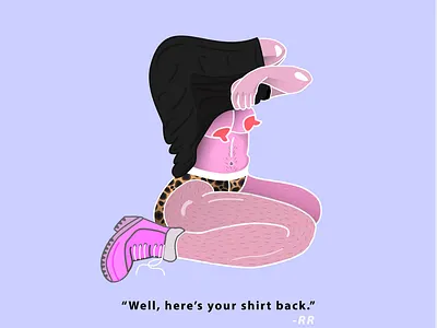 Well, here's your shirt back. art boobies boobs boots breakups breasts design illustration illustrator nude nudes vector