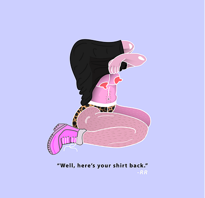 Well, here's your shirt back. art boobies boobs boots breakups breasts design illustration illustrator nude nudes vector