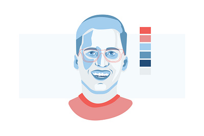 I'm Blue - An Illustrated Self Portrait art artist colorful colorful art colorful illustration colorful portrait design designer face glasses human illustration illustrator man portrait portrait illustration smile smiley face smiling face vector