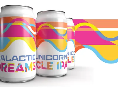 Galactic Unicorn Dreamsicle IPA beer label branding design unicorn