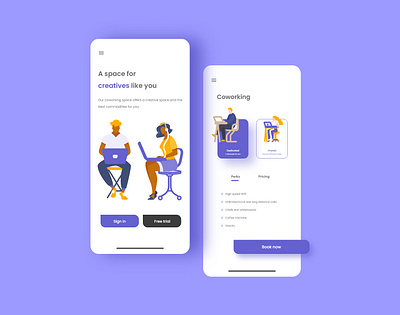 Coworking Space app coworking mobile mobileapp mobiledesign uidesign
