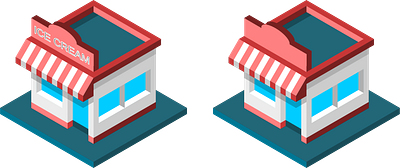 Isometric Ice Cream Shop 3d axonometric design icon inkscape isometric isometric art isometric design