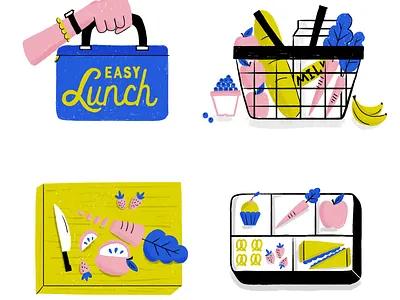 Kid Lunches Made Easy editioral grocery healthy healthyfood illustration kids lunches mom sweet sweet spots