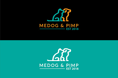 Medog and Pimp branding design flat logo minimal