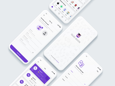 QuizBook Mobile App UI Design application general knowledge improve mobile mobileapp quizapp quizbook quizchallenge uidesign uiux uxdesign
