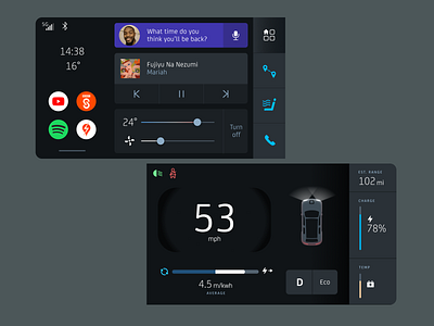 Electric Car UI Concept 1 auto car dashboad user interface