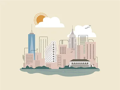 NYC // SF adobe illustrator cc branding city cityscape editorial illustration illustration illustrator new york city nyc san francisco sf vector