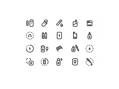 Ecigarette set icon design icon set icons outline ui vector web website