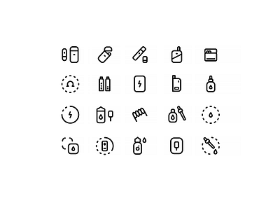 Ecigarette set icon design icon set icons outline ui vector web website