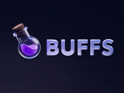 BUFFS 3D Logo Exploration 3d 3d logo 3d modeling fantasy icon iconography icons illustration logo logos magic render spell spellbook ui