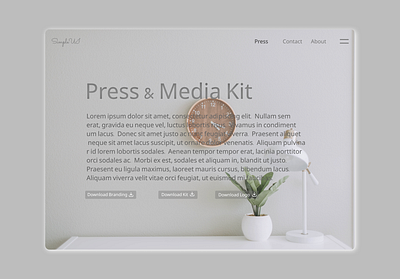 Daily UI 051 clean daily ui daily ui 051 daily ui 51 dailyuichallenge figma figmadesign gray inner shadow minimal press kit press page press page ui simple ui userexperience userinterface ux white