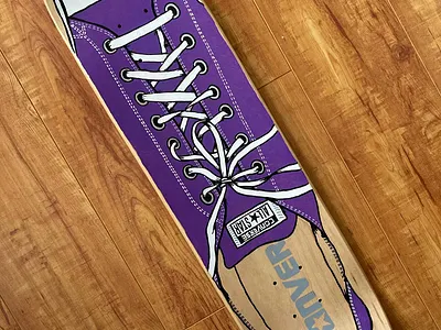 Converse Skate Deck illustration ink painting shoe skateboard