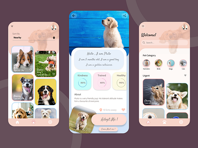 Adopt Me 2 adobe adobexd adopt adoption app beginner cat design dog doggy dogs pet pet app pets petshop ui xd xd design