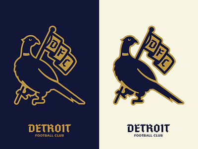 Detroit FC Pheasant Logo branding detroit digital illustration football logo graphic design illustration logo logo design soccer typography vector illustration