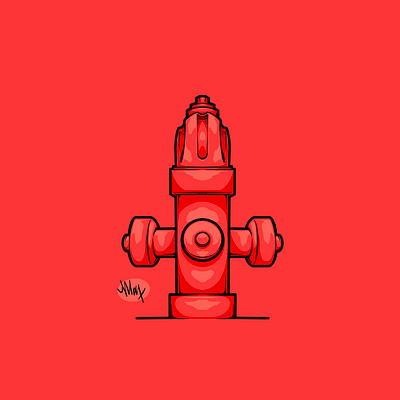 Fire Hydrant Illustration art artist artwork design drawing drawings flat design flat illustration graphic design hand drawn illustration illustrations illustrator ink ipad pro procreate sketch