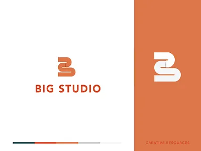 Big Studio branding design flat design icon letter lettering lettermark logo lettermarks logo minimal monogram
