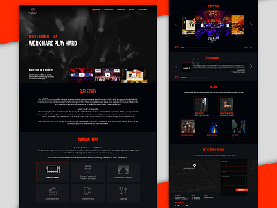 Event Planner Website black event event organizer event planner orange ui web web design website