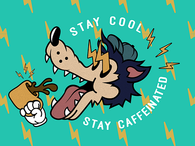 Stay Cool Stay Caffeinated apparel design illustration tshirt