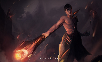 Felix - the half flame art character characterdesign digital art digital panting fantasy art fantasyart felix fire flame illustration splash art