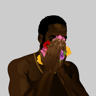 Allergies african art black black art black artist black man character design dark skin design face floral gold hands illustration illustrator minimal sexy vector