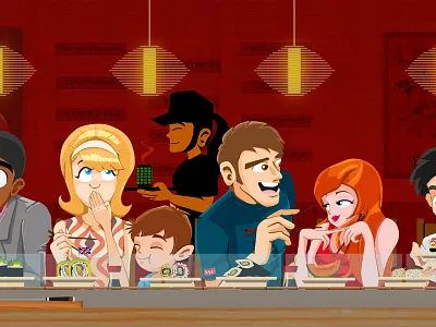 Sushi graphic art illustrator sushi