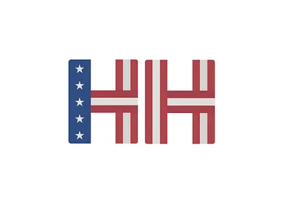 HH Drywall Logo american flag americana branding graphic design graphics hh illustrator logo logo design monogram patriotic