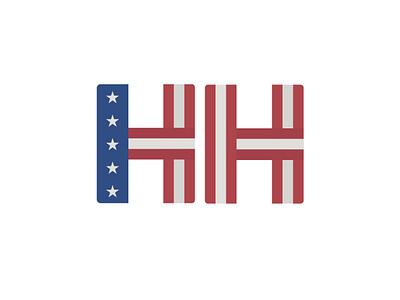 HH Drywall Logo american flag americana branding graphic design graphics hh illustrator logo logo design monogram patriotic
