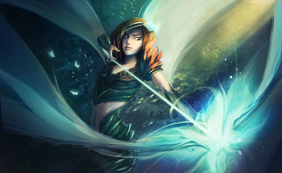 Emerald air element character characterdesign digital art digital panting fantasy art fantasyart illustration splash art