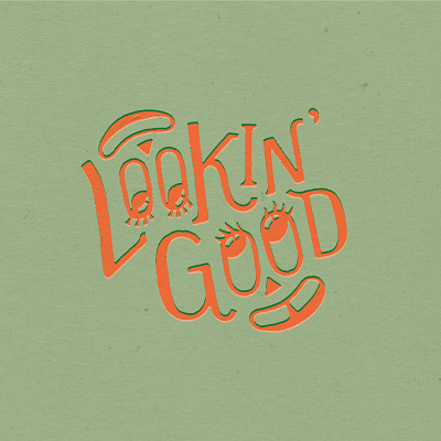 Lookin' Good cute design fun illustration lettering procreate smiley typography