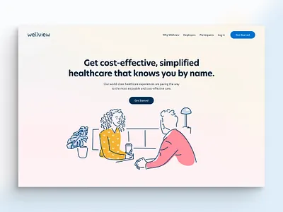 Wellview Health doctor gradient health healthcare illustration line art nurse offset press physician web design website website design