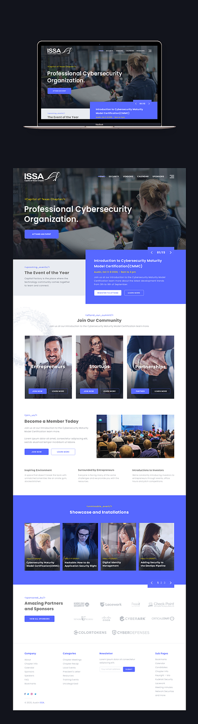 Cybersecurity cybersecurity landingpage organization summit website design
