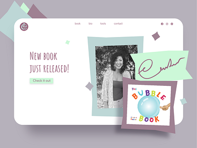 Elizabeth Ember Landing Page author book clean design flat landing page minimal ui