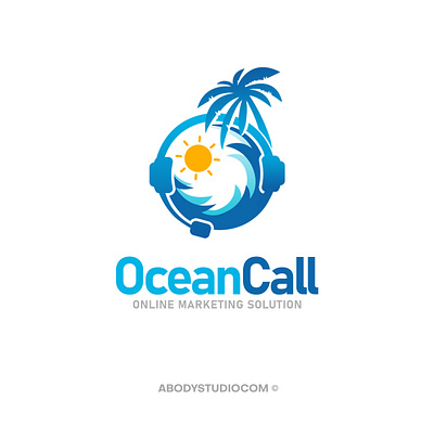 OceanCall Logo Design abodystudio abstract art brand brand identity branding design illustration logo design logotype vector
