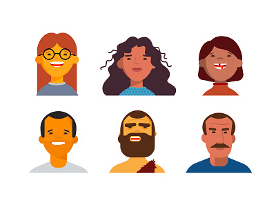 ADA&C Characters characters dentist design illustration man men portraits vector woman