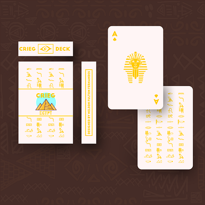 Egyptian Deck of Cards - CRIEG card deck card design clean deck design egypt hieroglyphs minimal pharaoh playingcards pyramid