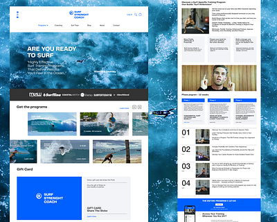 Surf strenght coach branding minimal typography ui ux web