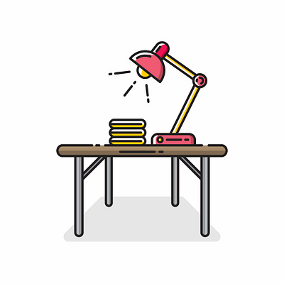 work desk with lamp vector 3d black business chair desk education equipment furniture isolated metal object office red school seat table white wood wooden work