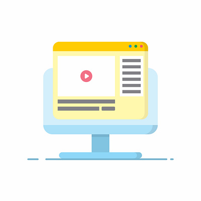 Computer with video site popup vector audio button camera computer digital display equipment icon isolated media music object old photo photography radio retro sound technology white