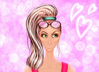 545904B3 F33D 4CF2 8E20 F9A61173825E avatar branding design fashion girl icon illustration lake pink procreate