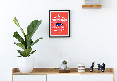 Manifesting Good Shit abstract art branding design feminist icon illustration minimal quote art typography