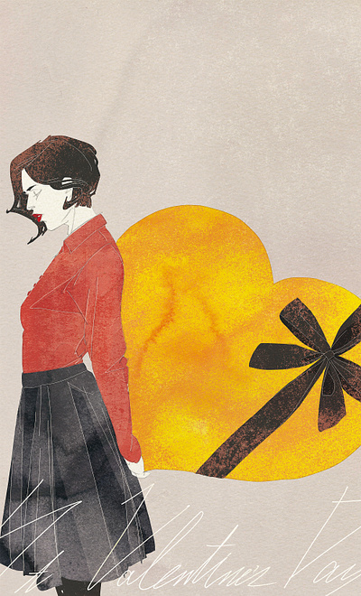 130913 horobinuT 01 fashion illustration valentines day woman