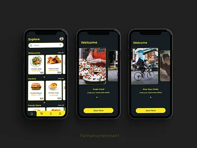 Food Apps ui Design branding business design farhanurrahman ui ux food apps ui design food delivery app foodish apps minimal typography web