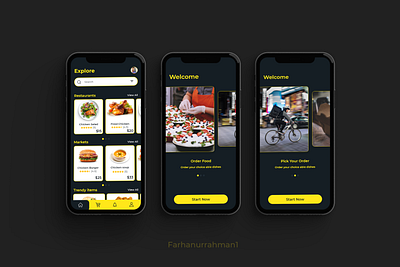 Food Apps ui Design branding business design farhanurrahman ui ux food apps ui design food delivery app foodish apps minimal typography web